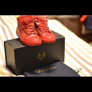 Del Toro Red Leather Boxing Sneaker